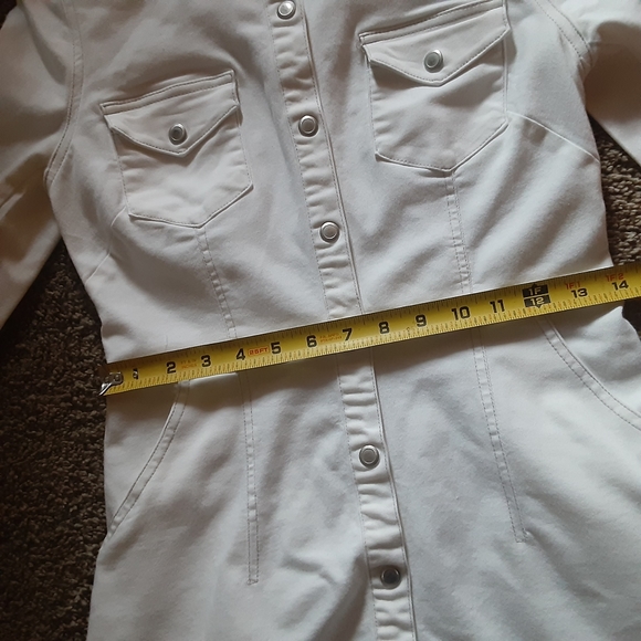 Free People Dynamite white denim shirt dress size XS - Picture 7 of 10